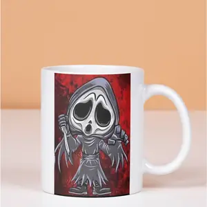 Ghostface (Scream) Custom Cartoon Mug. (Ceramic, Glass or Frosted)