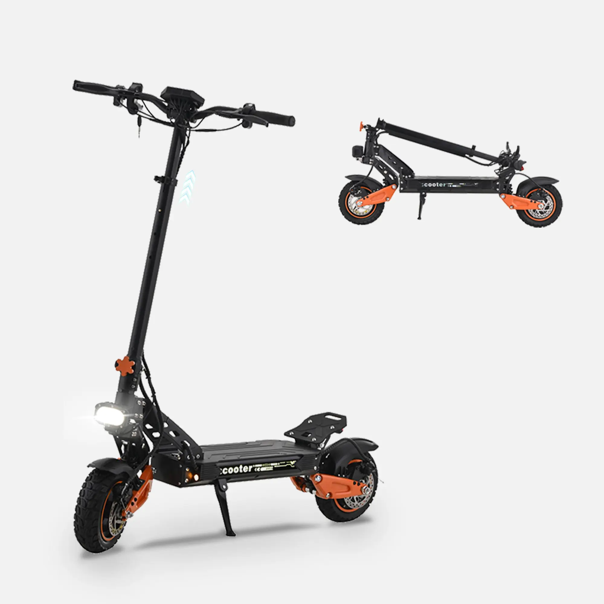 Adult Folding Dual Suspension Electric Scooter, 1200W Motor, 40MPH Speed, 34 Mi Range, 48V 21AH Battery, 441lbs Max Load, 11" Pneumatic Off-Road Tires, Dual Brake System, Adjustable Handlebar, LED Display, Commuter Use, Dual Suspension Scooter