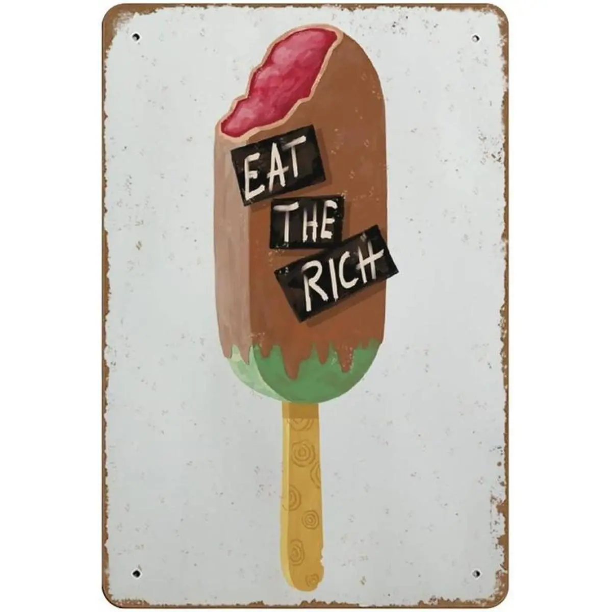 Eat The Rich Print Socialist Leftist Resist Anarchist Anti Capitalism Poster Prints Communism Political Novelty Retro Metal  Sign Home decor Plate Wall Art Farmhouse Sign Living Room Decor 8"x12"