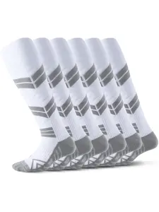 3 Pairs of Men’s Professional Over the Calf Football Socks with Ankle and Arch Support, Breathable and Comfortable, Extra Long Padded Athletic Socks with Dual protection, nonslip and versatile, Designed for Soccer Games and other Intense Activities