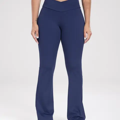 Women's Plain High Waist Flare Leg Sports Tummy Control Leggings, Gym Fitness Leggings, Casual Comfy Bell Bottom Skinny Pants for Yoga Gym Workout Running, Ladies Sportswear for All Seasons
