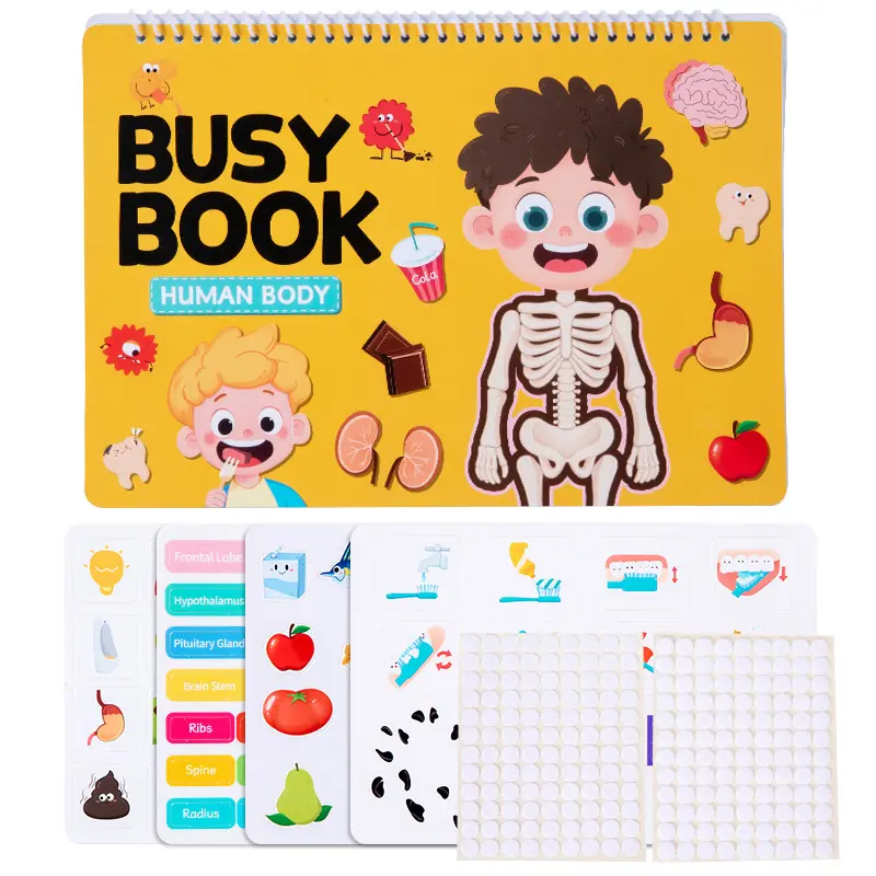 Tear-and-stick book Busy Book of Body Quiet Book educational toy kids learning materials