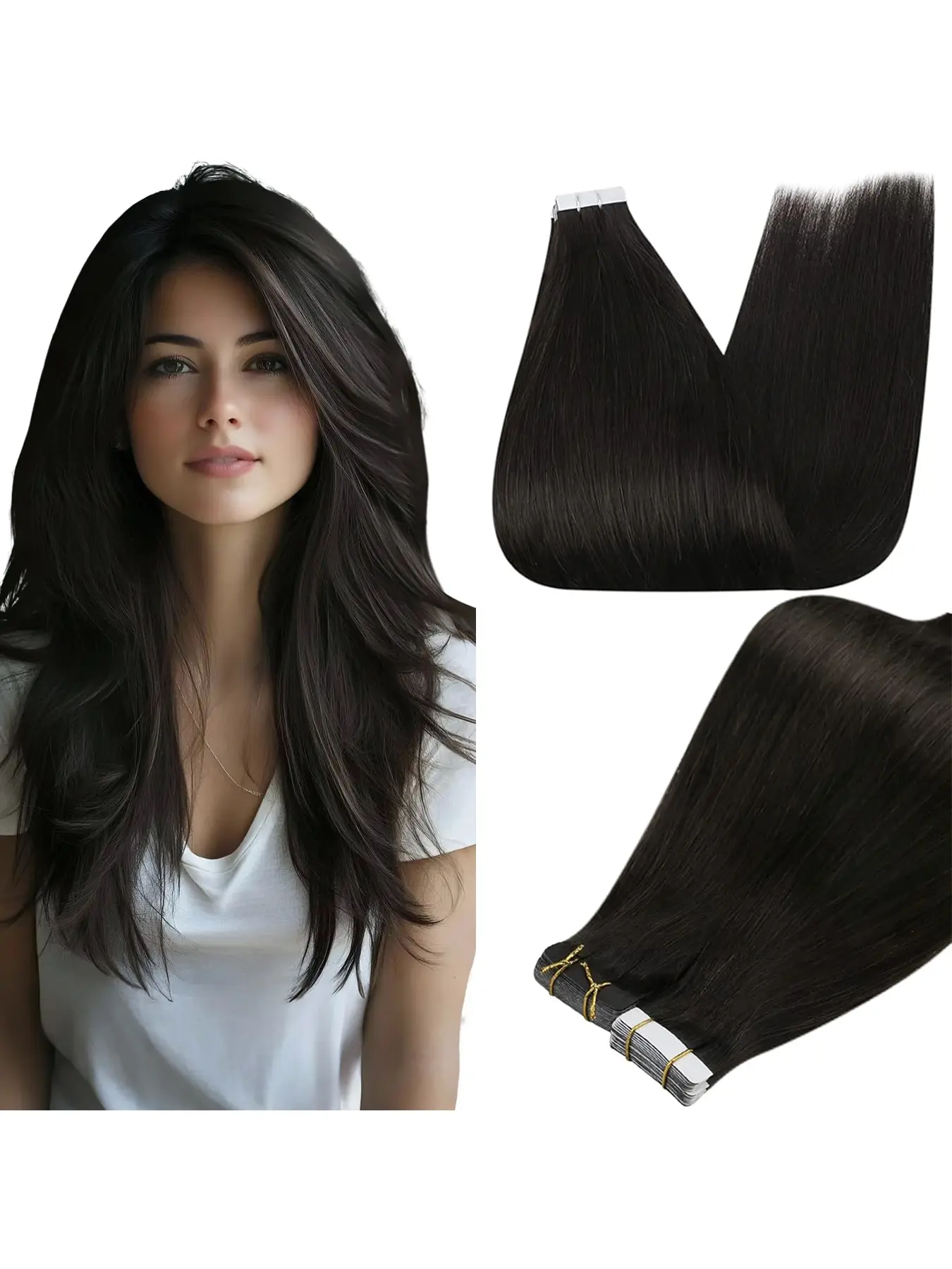 Human Hair Straight Tape-In Extensions 18-24 Inches 