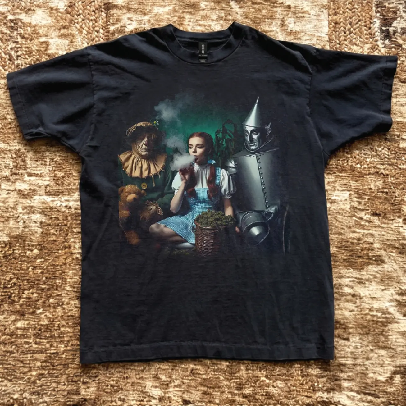 Vintage Wizard of Oz Parody Graphic Tee, Retro Cult Classic Movie Apparel, Alternative Fantasy Art Shirt, Unisex Regular Fit Cotton Top