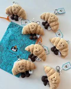 Jellycat Croissant Keychains – Stuffed Animal Keyrings, Cute Animals, Fun Gift Ideas for Kids, Birthdays and Collectors, Keychains