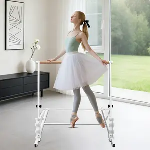 SAVEYOUR 3.5FT White Solid Wood Ballet Barre Adjustable 31.5-39.5" for Home Dance & Ballet Practice Professional Design Comfortable Height Adjustment