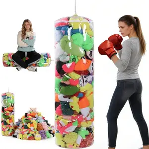 Transparent Animal Bean Bag Cover, Large Soft PVC Storage Organizing Bag, Waterproof Organizer for Living Room & Game Room, Includes Boxing Gloves