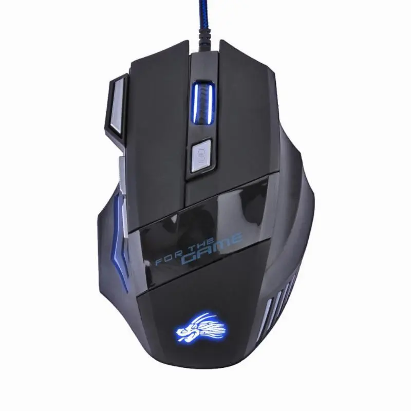 X3 Phantom RGB Gaming Mouse - 6 Programmable Buttons, 1000-5500 DPI, Colorful Luminous, Nylon Braided Wire, 145CM Length, Black