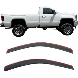 IKON MOTORSPORTS In Channel Window Visors Compatible with 19-25 Chevy Silverado GMC Sierra 1500 LTD Limited 2500 3500 HD Standard Cab, Acrylic Smoke/Tinted Rain Guards, Side Window Wind Deflectors 2PC