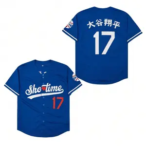 Shohei Ohtani Baseball Jersey Japanese 17 90S Hip Hop Japan Blue Stitched S~3XL Sports Top Training Shirt Quick Dry Mesh Polyester Classic Jersey