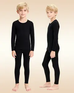 2-Pack Alert! Fall & Winter Outdoor Enthusiasts Multi-Color Crew Neck Thermal Underwear Set Slim-Fit Long Sleeve & Pants Knitted Fabric Cozy Breathable Ski Sporty Style Super Versatile