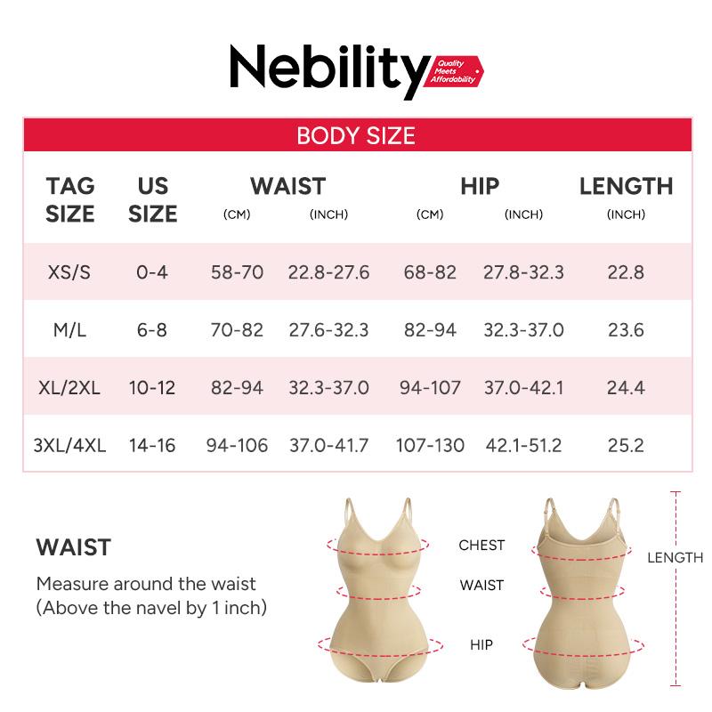 |Buy 2 Get 1 Free| Nebility Women's 3-Piece V-Neck Shapewear Set - Seamless Bodysuit & Camisole, Basic Minimalist Style with Tummy Control & Hip Lift Womenswear