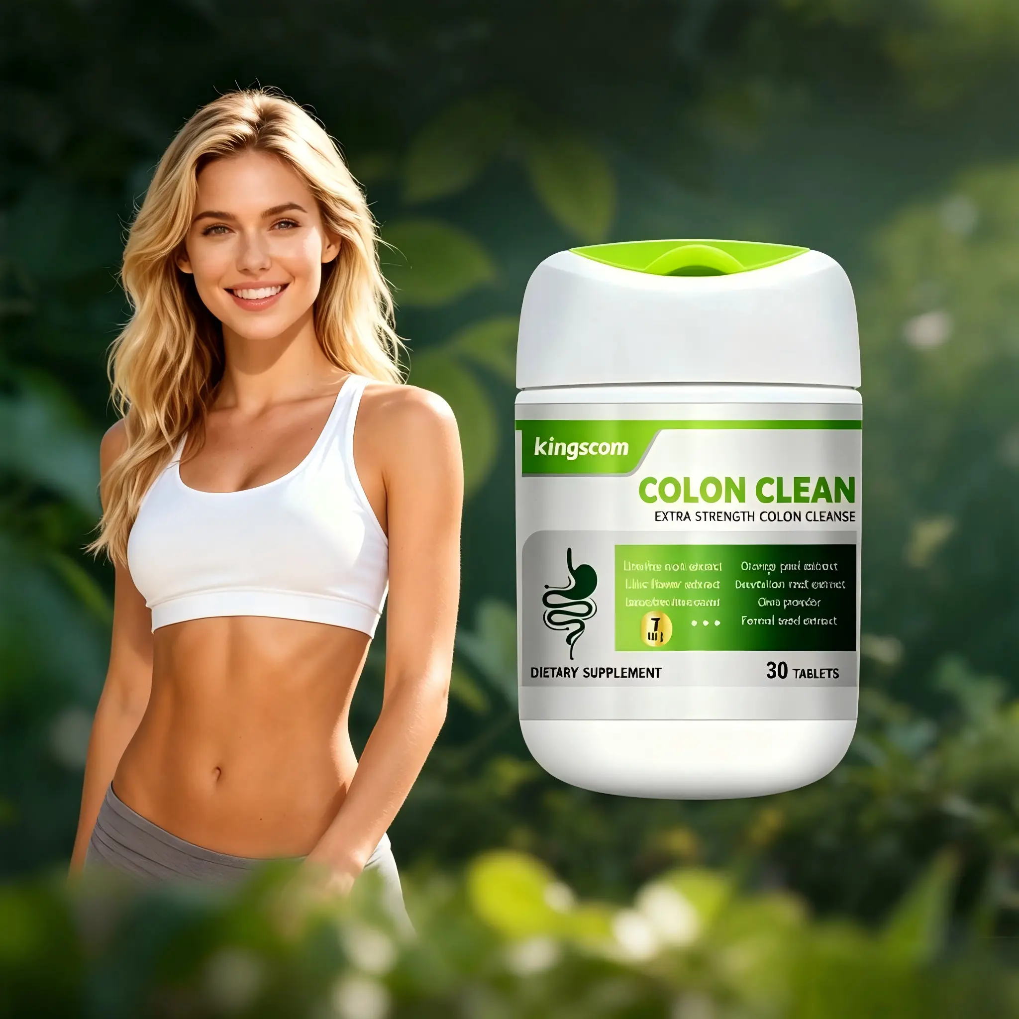 Kingscom Cleanse Detox Capsules -   30 Capsules Healthcare Natural Fitness Edible Vitamin Digestion Supplement
