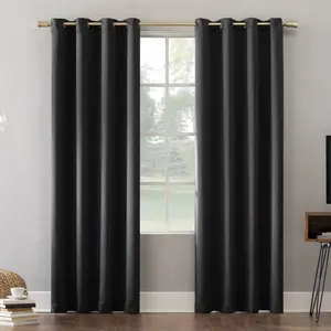 108"x52" Oslo Theater Grade Extreme 100% Blackout Grommet Curtain Panel Coal Gray - Sun Zero
