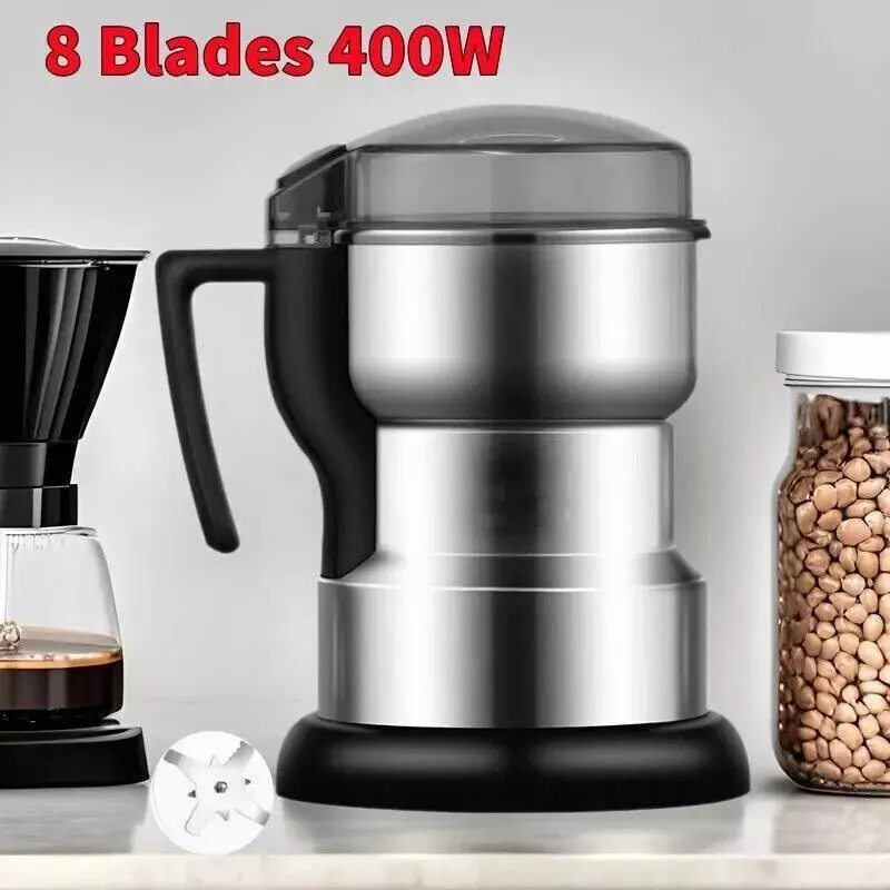 Electric Coffee Grinder with Food Grade Stainless Steel Blades - Portable Fast Multi-Functional Kitchen Appliance for Nuts, Seeds, Dry Materials