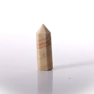 Red Banded Calcite Natural Crystal Point Tower