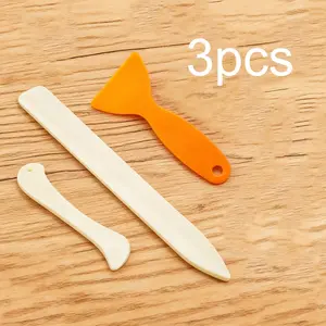 3-Piece Paper Folding Tool Set, Handmade Scrapbook Binding Card, Craft Supplies, Leather Polishing Bookbinding Cards