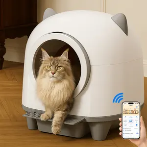 Premium Series Cat Litter Box  Low-Noise Auto-Cleaning Litter Box 80L Self Cleaning Cat LitterBox APP-Controlled with 10 Smart Sensors, SafetyProtection,Easy Maintenance, Easy Setup & Clean