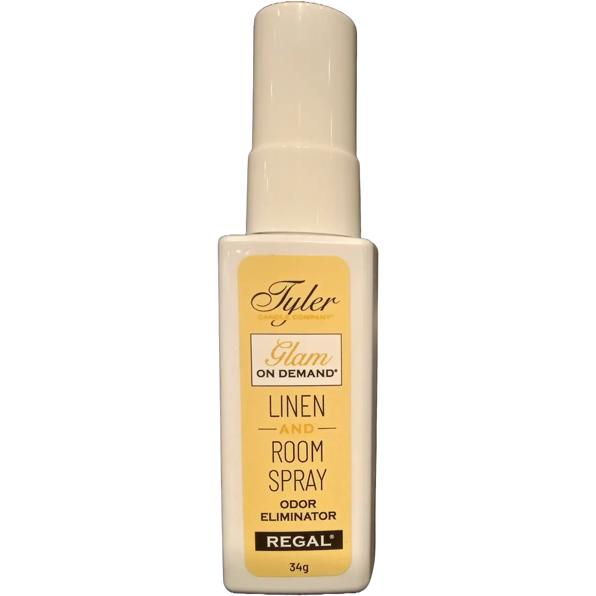 Tyler Candle Company Non-Aerosol Liquid Scented Linen & Indoor Room Spray - Regal Fragrance with Amberwood, Jasmine, Home Freshener (1.2oz/34g), Indoors