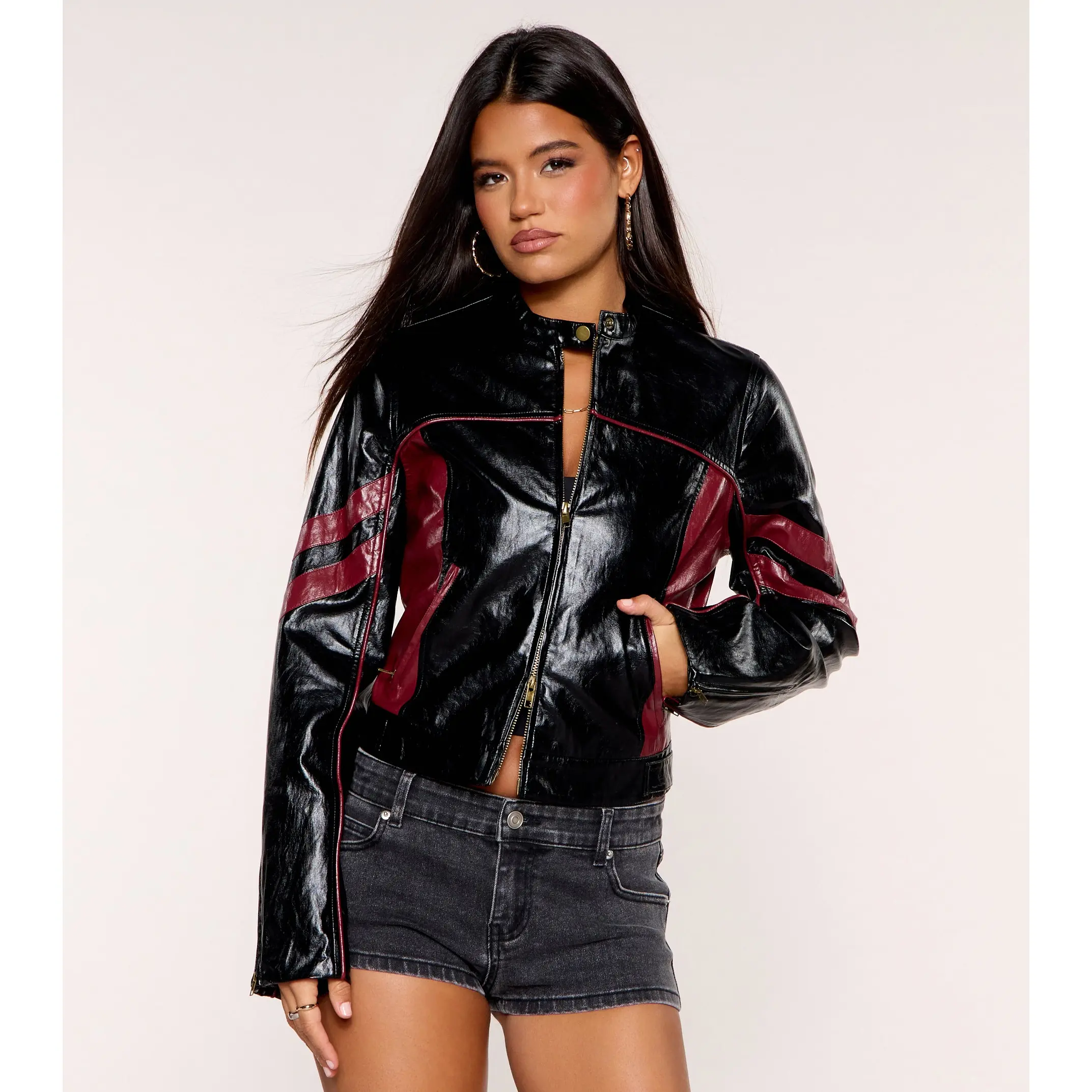 Fast Lane Faux Leather Moto Jacket