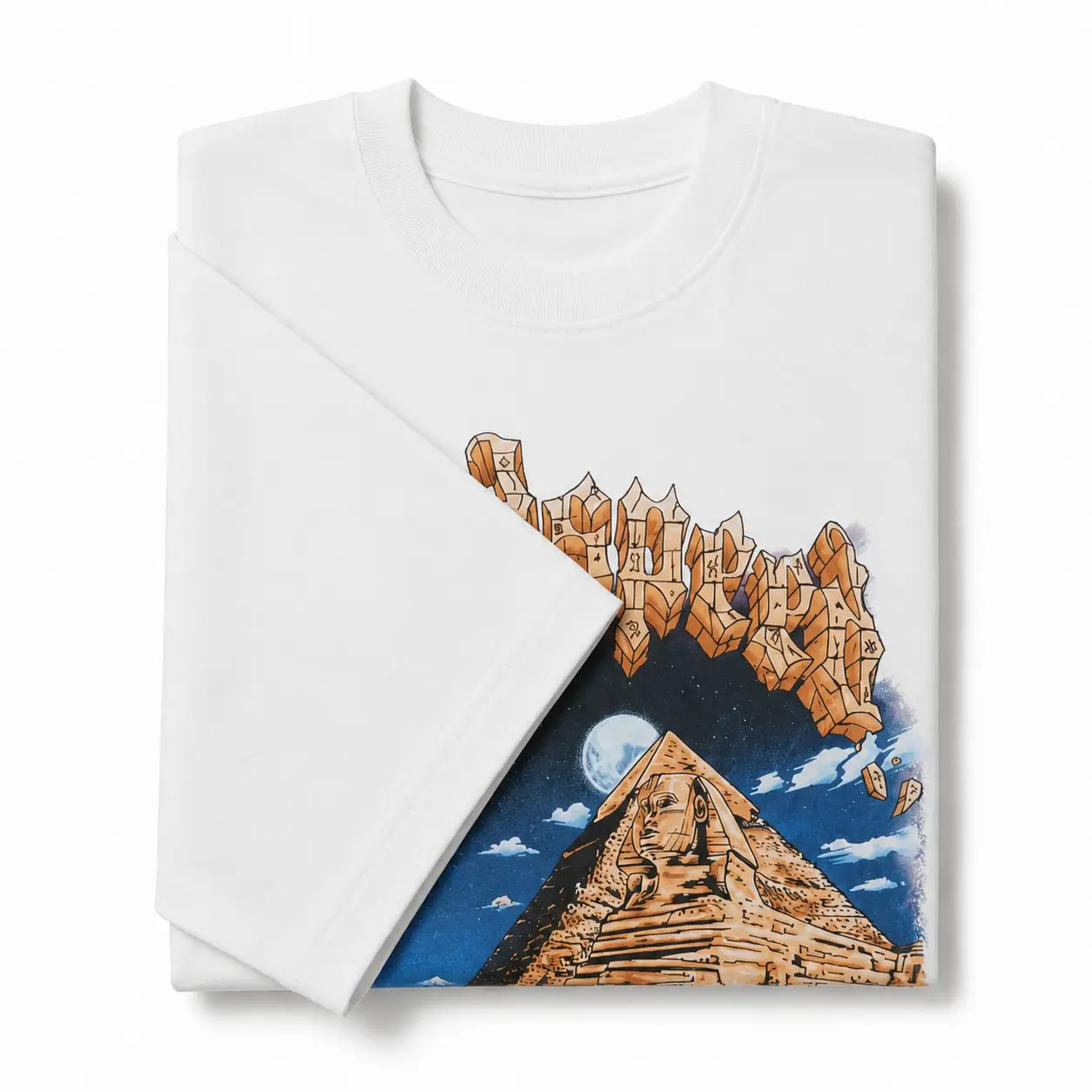 Bold Graphic Print Streetwear Tee Unisex Oversized Hip Hop Casual Cotton Shirt