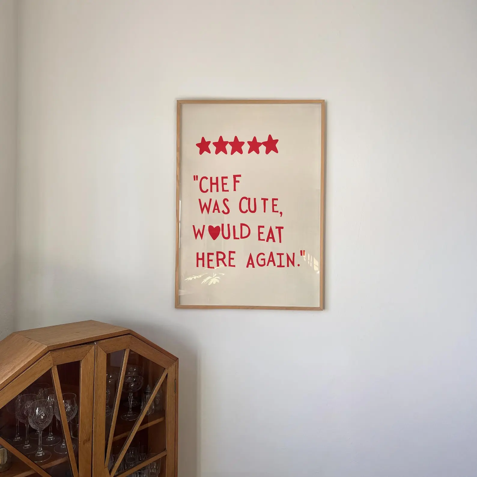 Trendy Kitchen Wall Art: The ORIGINAL Chef Was Cute Print
