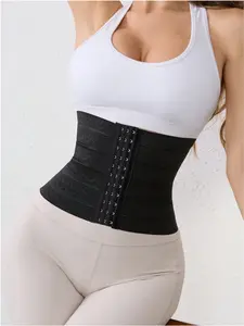 Women's Front Button Waist Shaper – Solid Color, Slimming & Tummy Control Belt