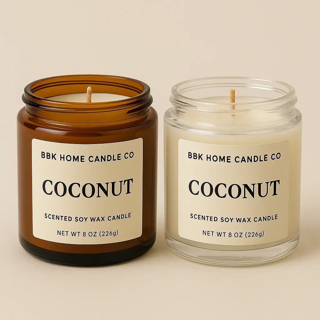 BBK Signature Soy Candle – Premium Aromatherapy | Amber & Clear Glass | 8 oz