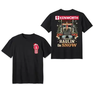 Kenworth T-Shirt, Haulin’ The Snow Christmas Truck Graphic Tee, Festive Holiday Hauler Design, Soft Cotton Unisex Top, Perfect Gift for Truck Drivers & Kenworth Fans