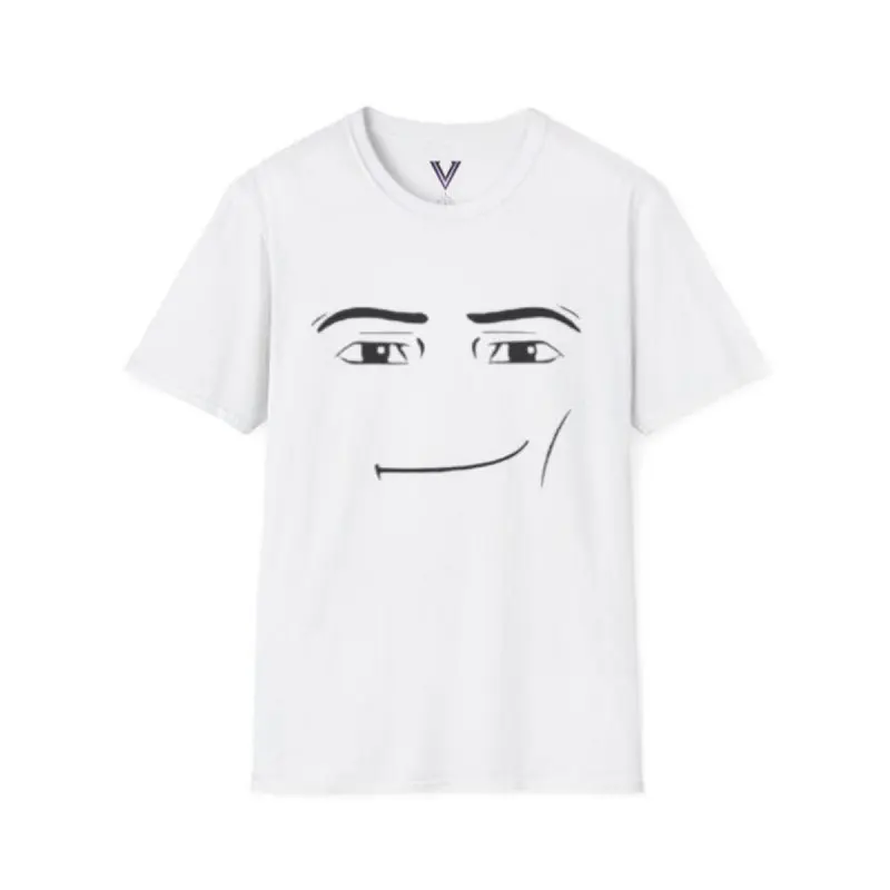Roblox Minimalist Face Graphic T-Shirt Sarcastic Expression Tee Unisex Casual Streetwear Crewneck Short Sleeve Top For Men And Women