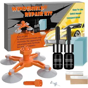 Windshield Repair Kit, 2 Pack Windshield Crack Repair kit with Enhanced Injection Head, Windscreen Chip Repair Kit to Repair Scratches, Cracks, and Star-Shaped Crack