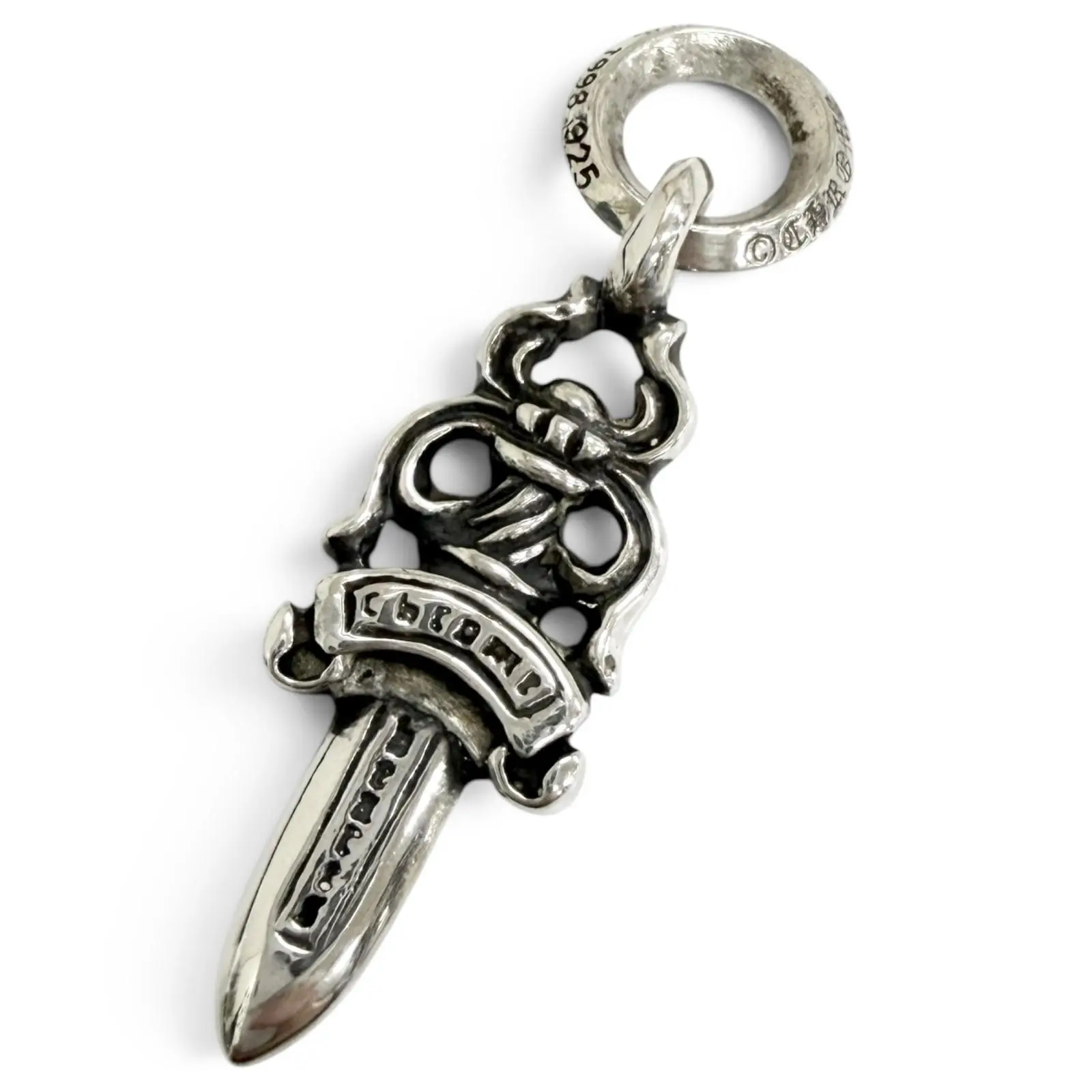 Pre-owned Chrome Hearts Sterling Silver 925 (Ag925) Small Leather Goods Dagger Silver Pendant