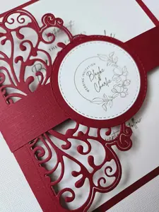A set 10 pieces of Customized beautiful unique Classy handmade Wedding Invitations, Elegant Invitation with Envelopes