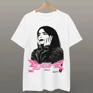 Bjork Vintage 90s Debut Album Cover Graphic T-Shirt