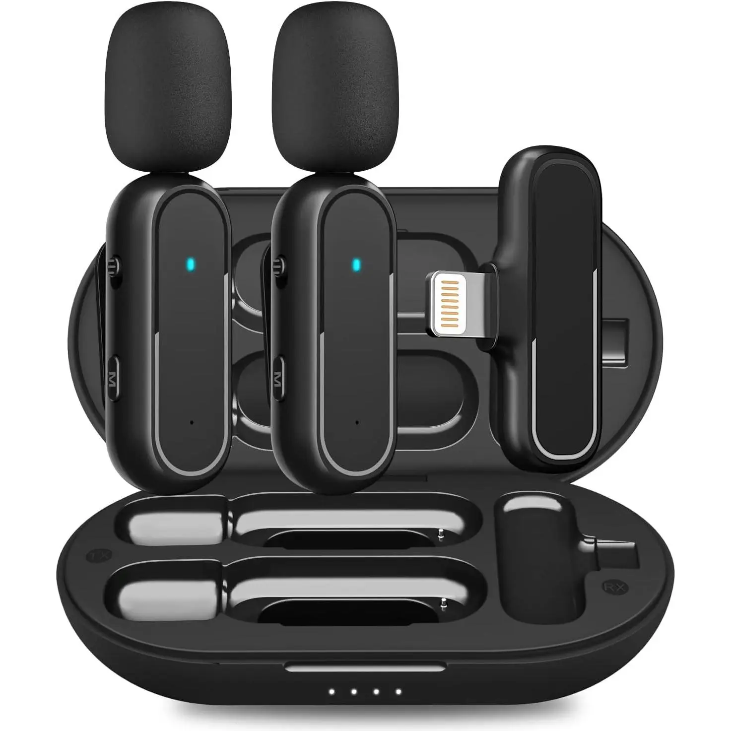 2.4G Wireless Lavalier Microphone for iPhone & iPad, Plug-and-Play Lapel Audio Mic with Built-in Noise Reduction Chip, 36H Working Time for Video Recording & Podcast