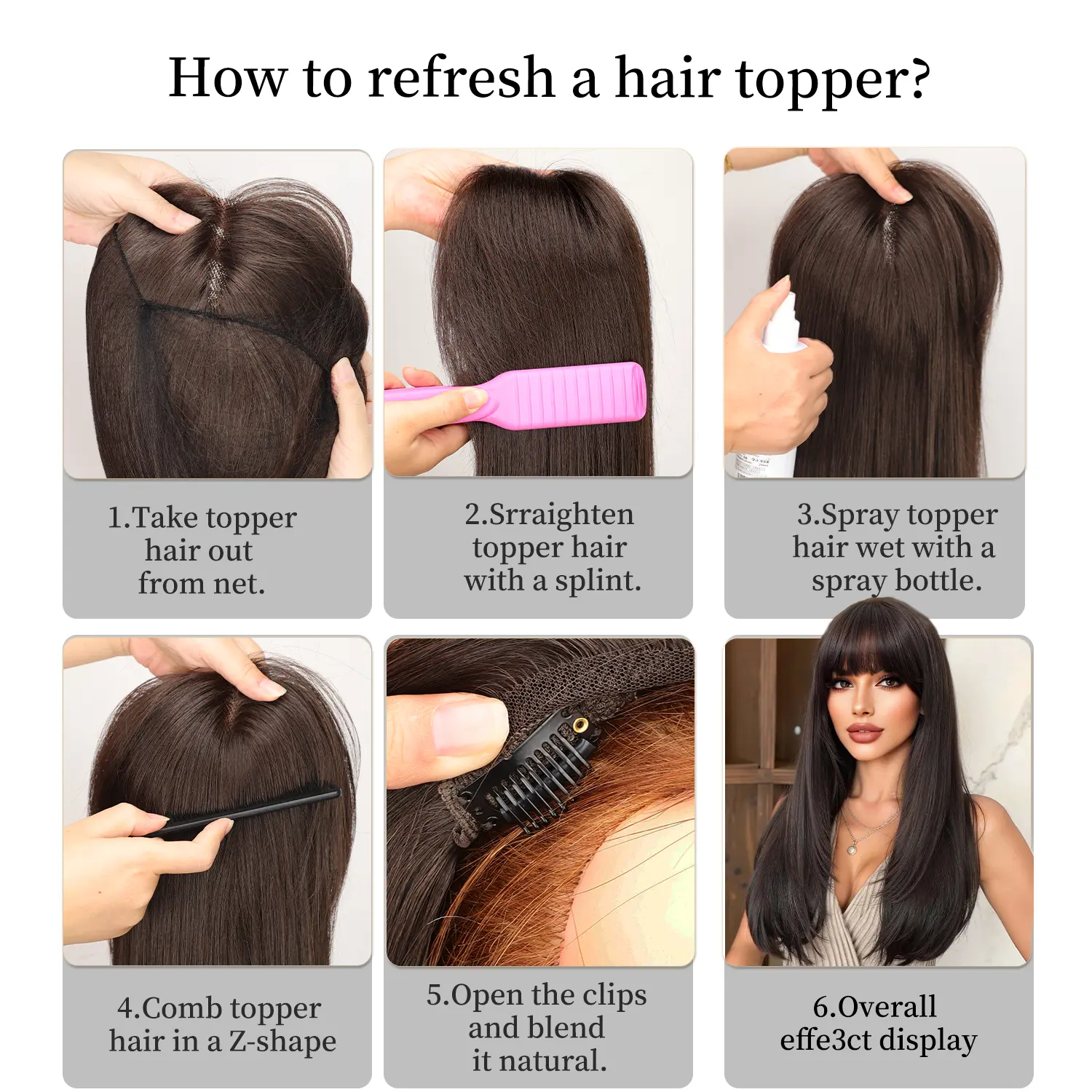 18 Inch Synthetic Hair Topper with Lace Front Clip In Cap for Volume Ms Taj 18inch Dark Golden Brown Hair Topper for Thinning  main image 4