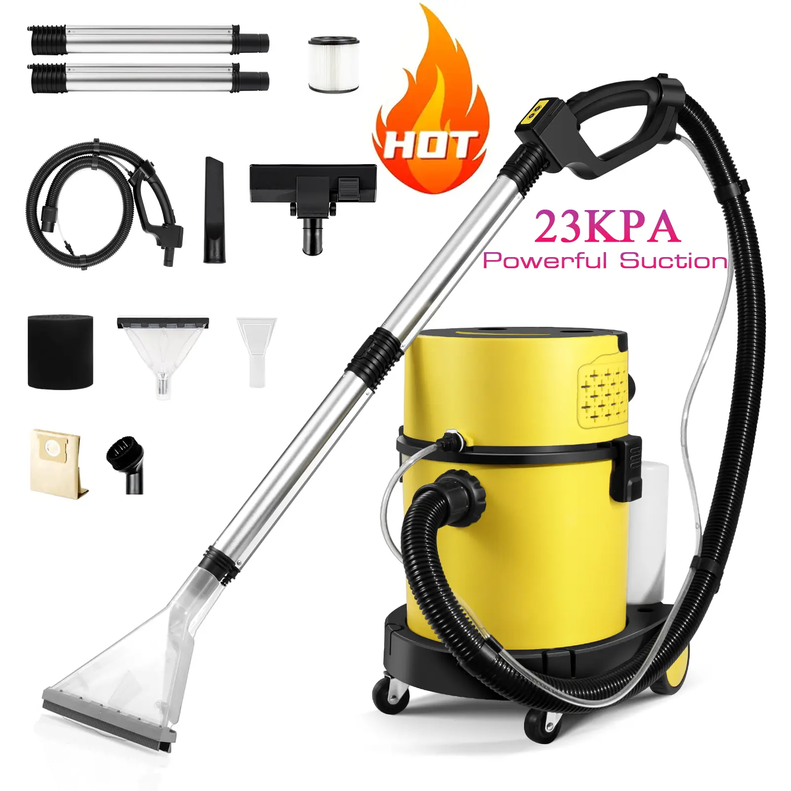 5.5 Peak HP Wet & Dry Vacuum, 6 Gallon 5-in-1 Portable Shop Vac Cleaner, Powerful Suction Carpet & Floor Vacuum for Home, Upholstery, Car, Workshop Use