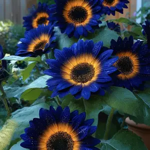 Midnight Blaze Sunflower 50 pcs Seeds-Heirloom Non-GMO Mix of 15 Varieties-Individually Packaged,Pollinator-Friendly(Helianthus annuus)