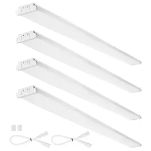 VEVOR 8FT LED Wraparound Light, 110W 10, 000LM, Flush Mount LED Shop Light, 4 Pack 6500K Daylight LED Kitchen Ceiling Lighting Fixtures, for Garage Office Laundry Fluorescent Tube Replacement, FCCVEVOR Super Brand Day