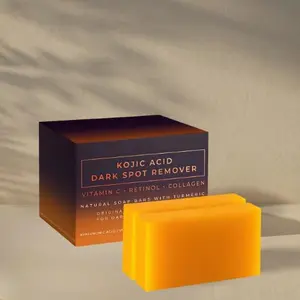 Kojic Acid Bar Soap infused with Turmeric, Vitamin C, Retinol, Collagen, Shea Butter, Vitamin E, and Olive Oil Body Care Body Wash Exfoliant Sensitive Cleansing