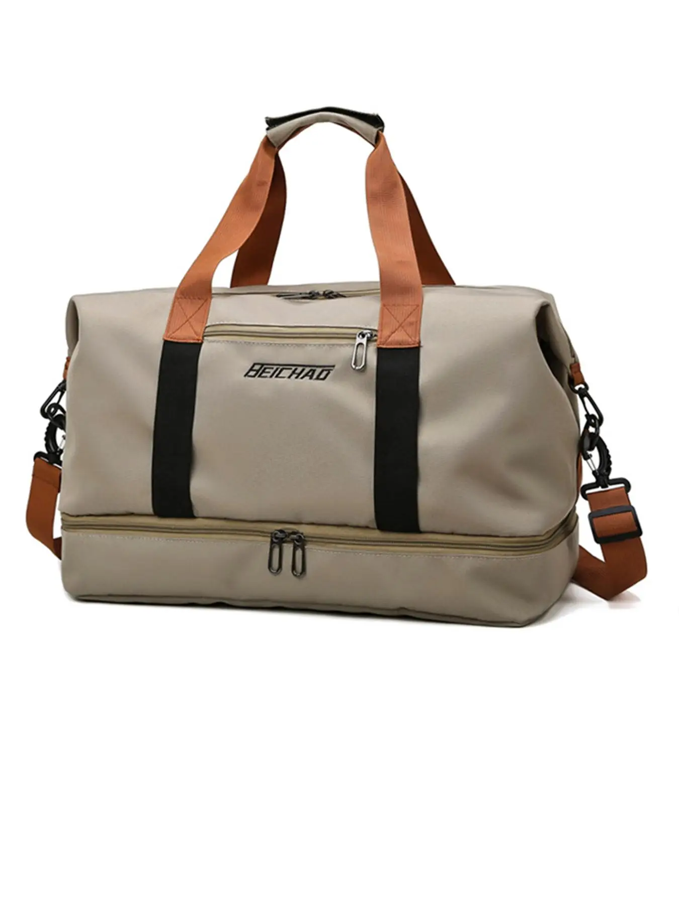 Large Capacity Sporty Travel Tote Bag for Men and Women for Beach Holiday Vacation, Summer Casual Dry & Wet Separation Oxford Weekender Duffel