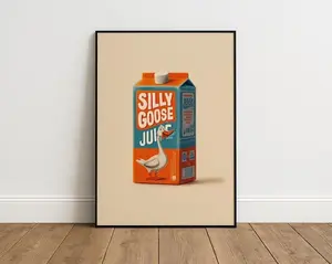 Silly Goose Juice Poster Retro Pop Art Kitchen & Office Print (No Frame)