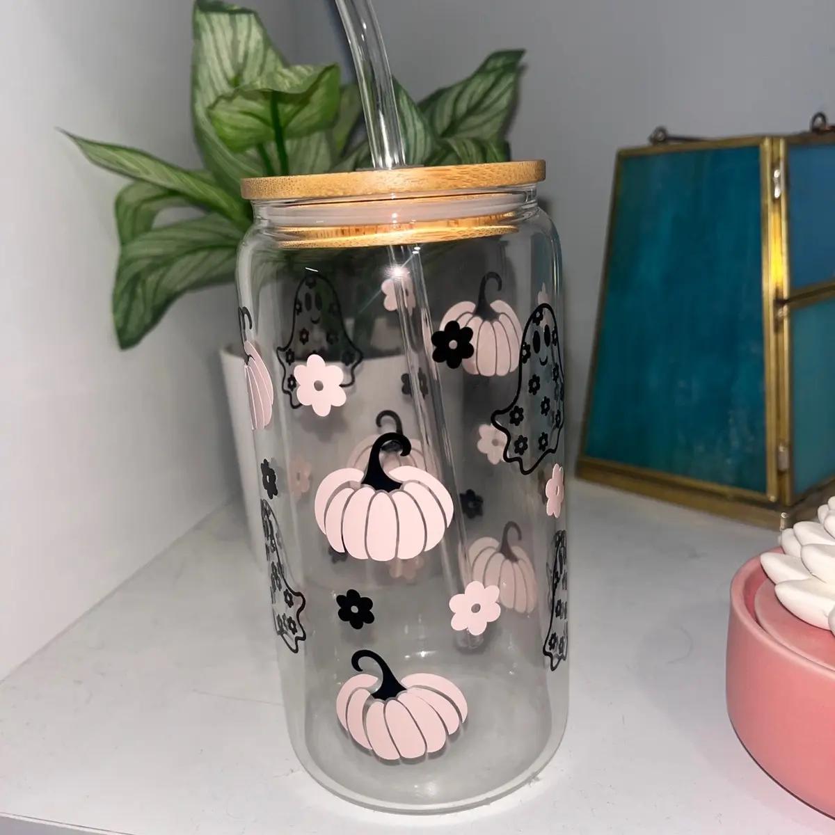 cute ghost and pumpkins cup!