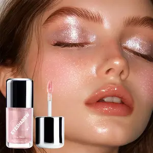 Flash Liquid Eyeshadow Natural Color Waterproof Highlighting Eye Makeup, Fine Powder Glitter Eyeshadow for Brightening Look, Cosmetic, Eye Shimmer