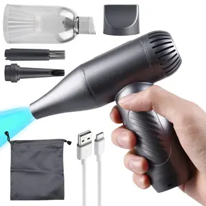 Compressed Air Duster, 4 Gear Adjustable Cordless Air Blower & Hand Pump Car Vacuum Cleaner Portable Rechargeable 90000RPM Mini Handheld Computer Keyboard Duster Cleaner