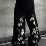 Men's Loose Floral Embroidered Jeans, Y2K Design Style, High Street Loose, Comfortable, Fashionable Casual Wear, Perfect for Daily Use, Embroidery