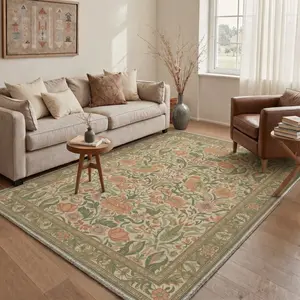 【Deals For You Days】BEIMO Home Carpet – Machine Washable, Soft, Pet Friendly, Non-Slip Area Rug, Perfect Floor Rug for Living Room, Bedroom, Kitchen, Hallway ,ARC3228-OCHRE BLOOM