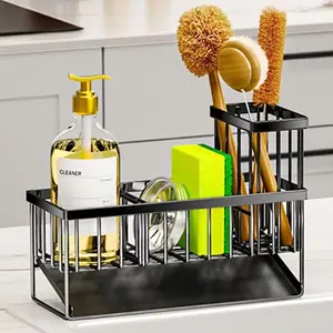 Kitchen sink drain rack, rag rack, kitchen utensil organizer, sponge, dish brush, rag storage rack station
