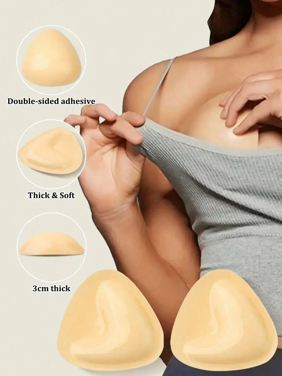 FREDDIE 2 Pcs Invisible Lift Inserts Double-Sided Sticky Bra Ultra Push Up Bra Inserts Suitable For Different Occasions