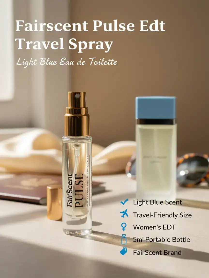 Women's FairScent Pulse Fragrance Atomizer - Authentic Eau de Toilette Decant, Fresh Citrus Floral Scent, 5 mL Travel Size, Single Item